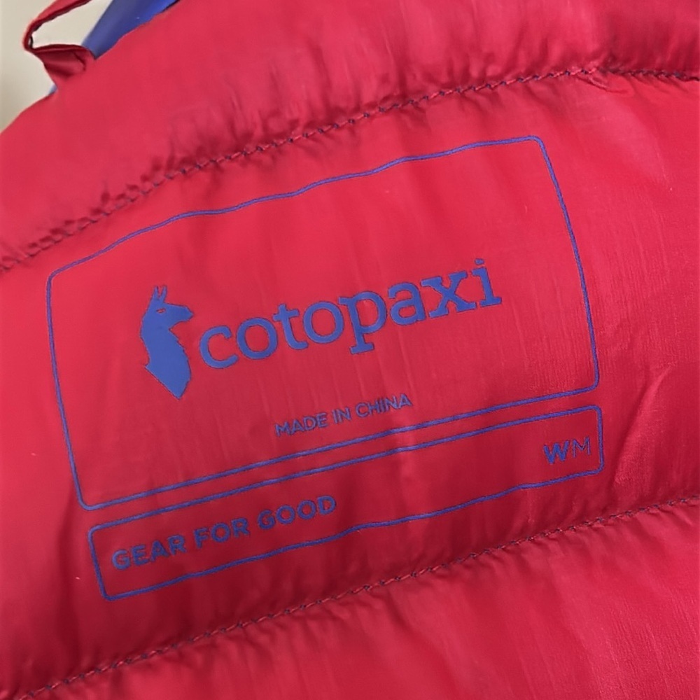 cotopaxi Royal Blue Puffer Vest with Black and Red Stripe - Picture 8 of 9